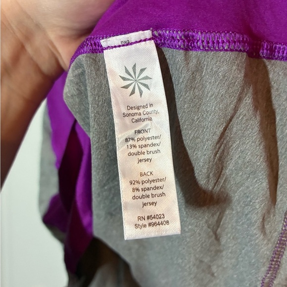 Athleta | ‘Chi’ Racerback Colorblock Tank in Vibrant Purple/Heather Gray Size XL - Picture 4 of 4